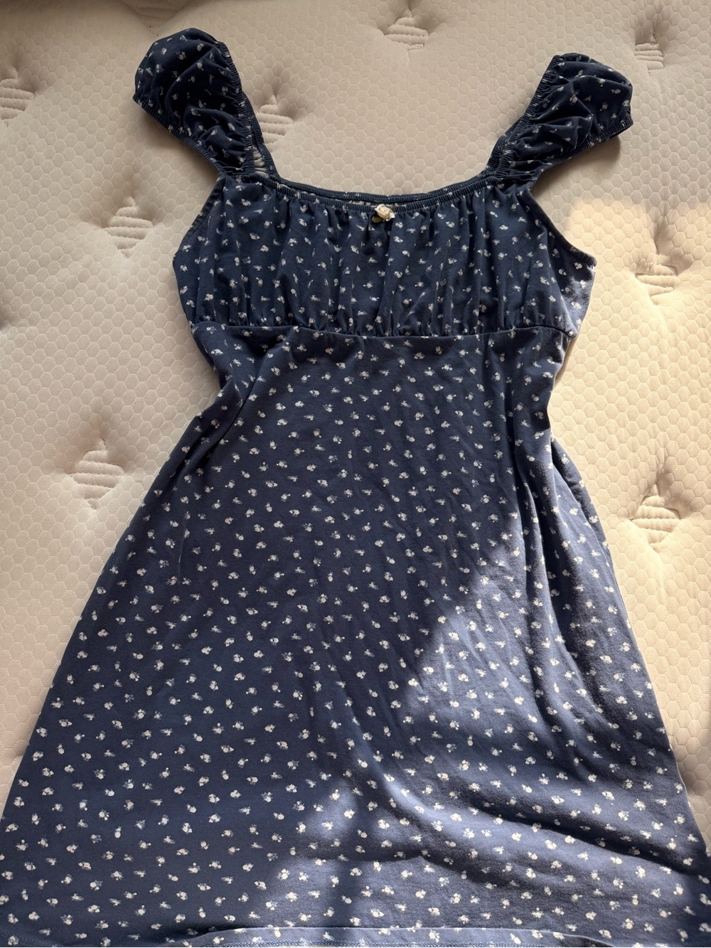 SO Navy Dress with White Floral Accents